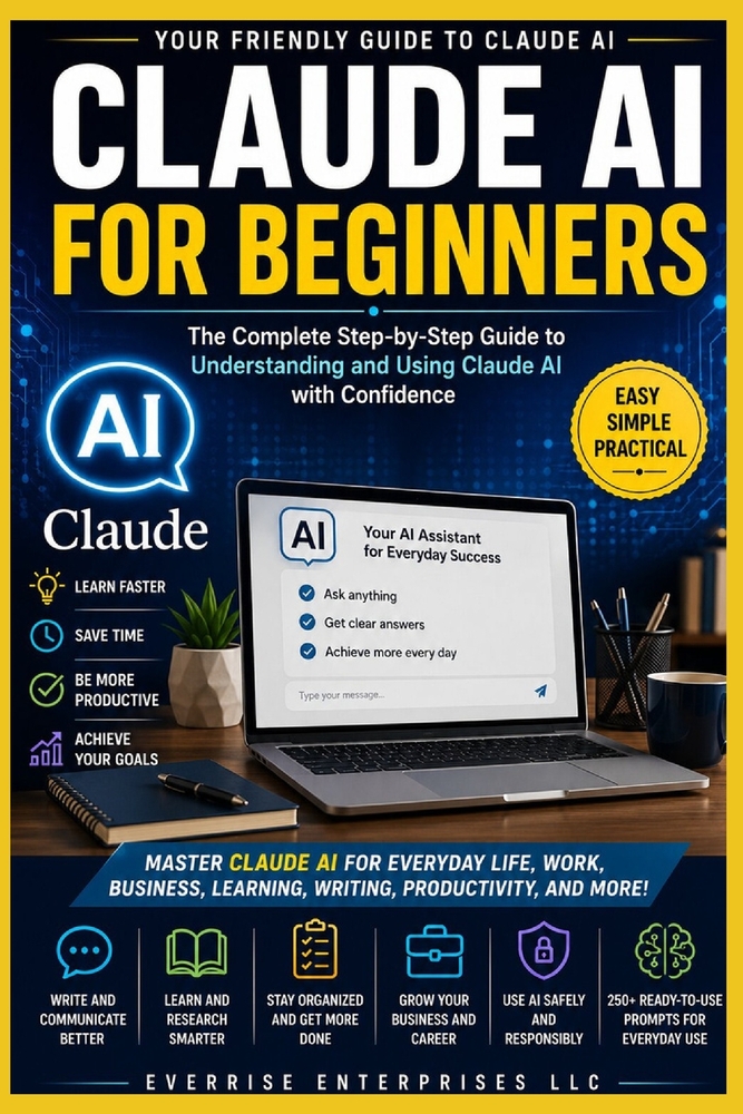 Claude AI for Beginners: The Complete Step-by-Step Guide to Mastering Claude AI for Writing, Research, Productivity, Content Creation, Business, Codin cover
