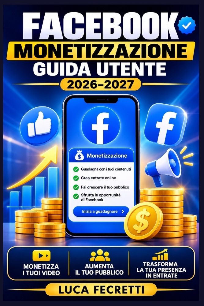 Facebook Monetizzazione Guida Utente 2026-2027: Strategie Pratiche per Guadagnare Online con Contenuti Digitali, Inserzioni e Strumenti di Business pe cover