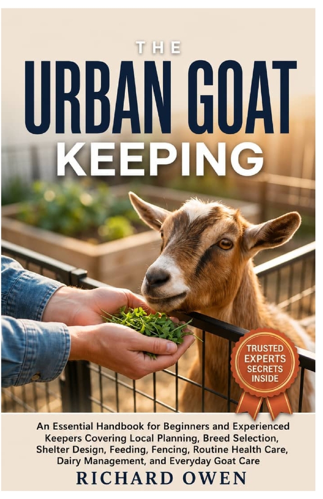The Urban Goat Keeping: An Essential Guide for Beginners & Experienced Keepers Covering Local Planning, Breed Selection, Shelter Design, Feeding, Fenc cover