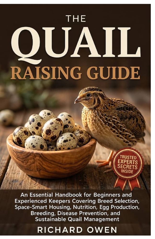The Quail Raising Guide: An Essential Handbook for Beginners and Experienced Keepers Covering Breed Selection, Space-Smart Housing, Nutrition, Egg Pro cover