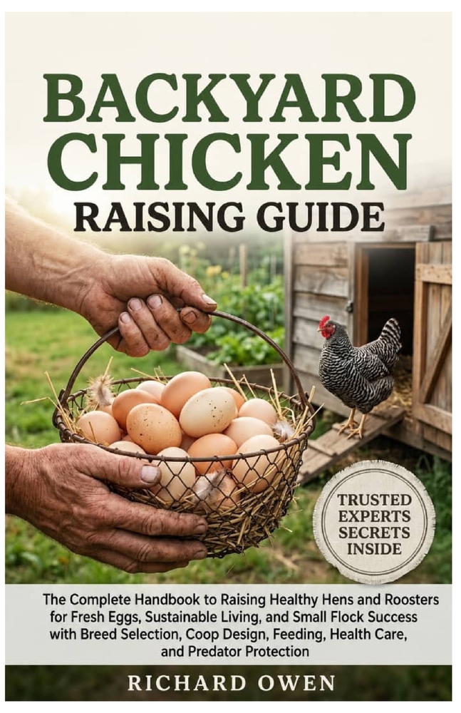 Backyard Chicken Raising Guide: A Complete Handbook for Beginners & Experienced Keepers to Raising Healthy Hens and Roosters for Fresh Eggs, Sustainab cover