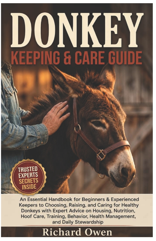 Donkey Keeping & Care Guide: An Essential Handbook For Beginners & Experienced Keepers To Choosing, Raising, & Caring For Healthy Donkeys With Expert cover