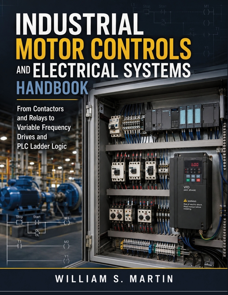 Industrial Motor Controls and Electrical Systems Handbook: From Contactors and Relays to Variable Frequency Drives and PLC Ladder Logic cover