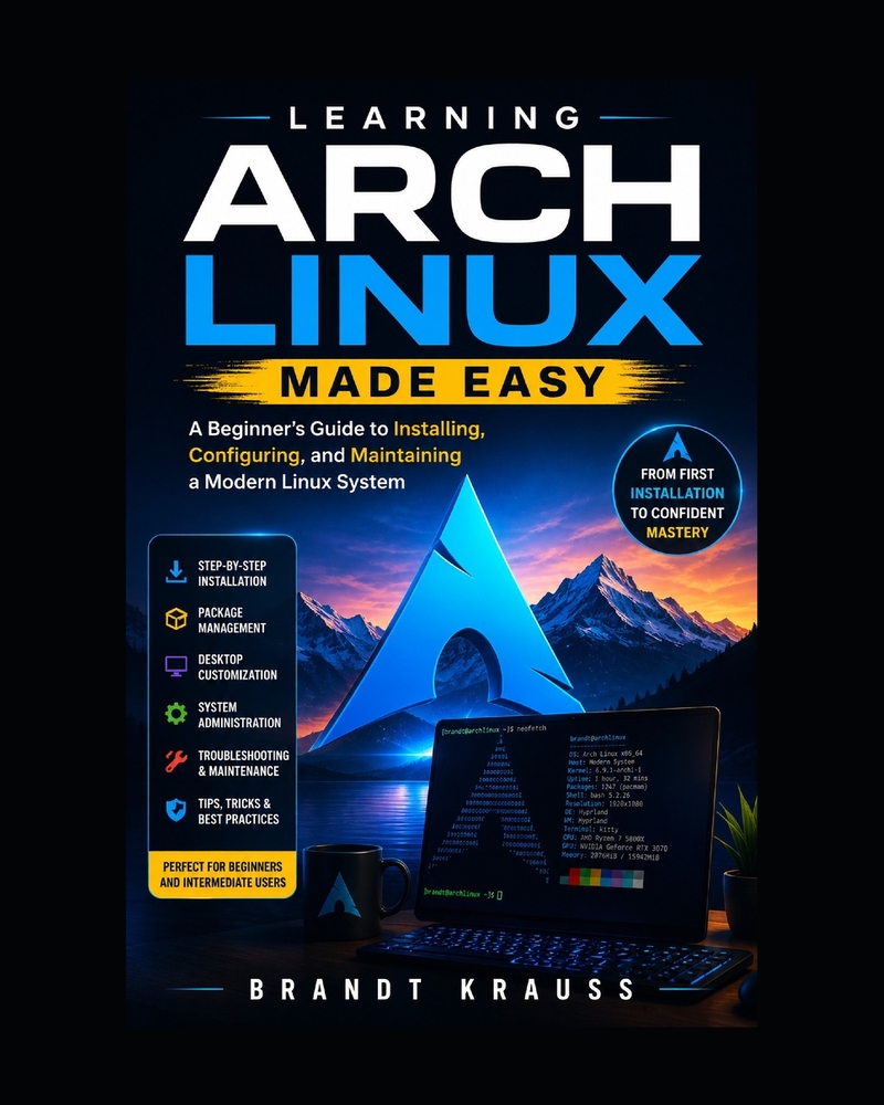 Learning Arch Linux Made Easy: A Beginner's Guide to Installing, Configuring, and Maintaining a Modern Linux System cover
