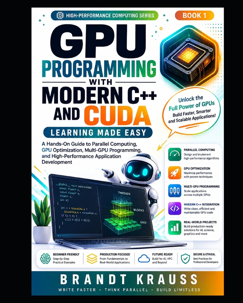 GPU Programming with Modern C++ and CUDA: Learning Made Easy: A Hands-On Guide to Parallel Computing, GPU Optimization, Multi-GPU Programming, and Hig cover