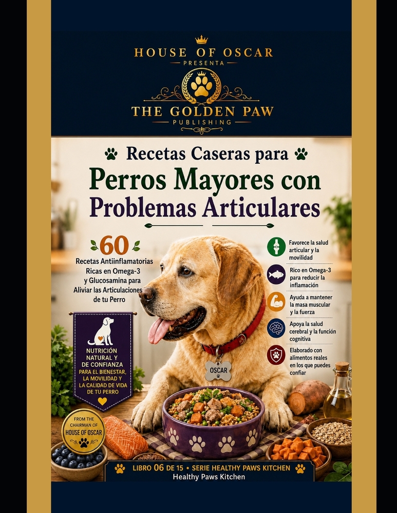 Recetas Caseras para Perros Mayores con Problemas Articulares: 60 Recetas Antiinflamatorias Ricas en Omega-3 y Glucosamina para Aliviar las Articulaci cover