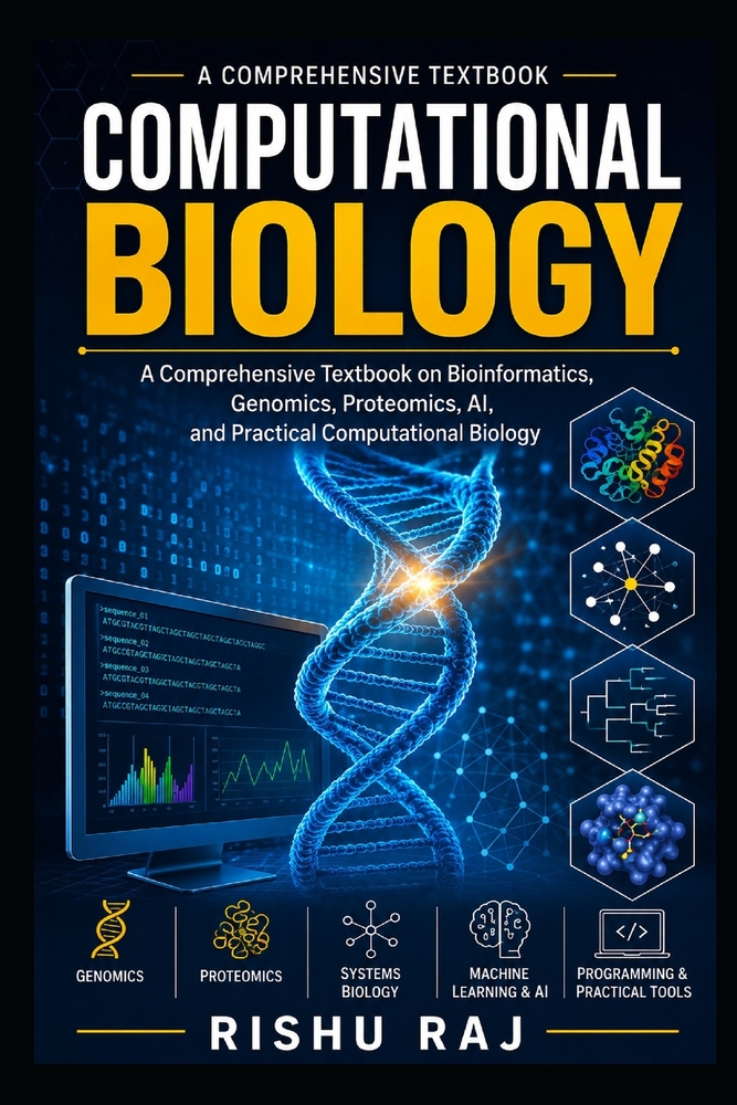 Computational Biology: A Comprehensive Textbook on Bioinformatics, Genomics, Proteomics, AI, and Practical cover