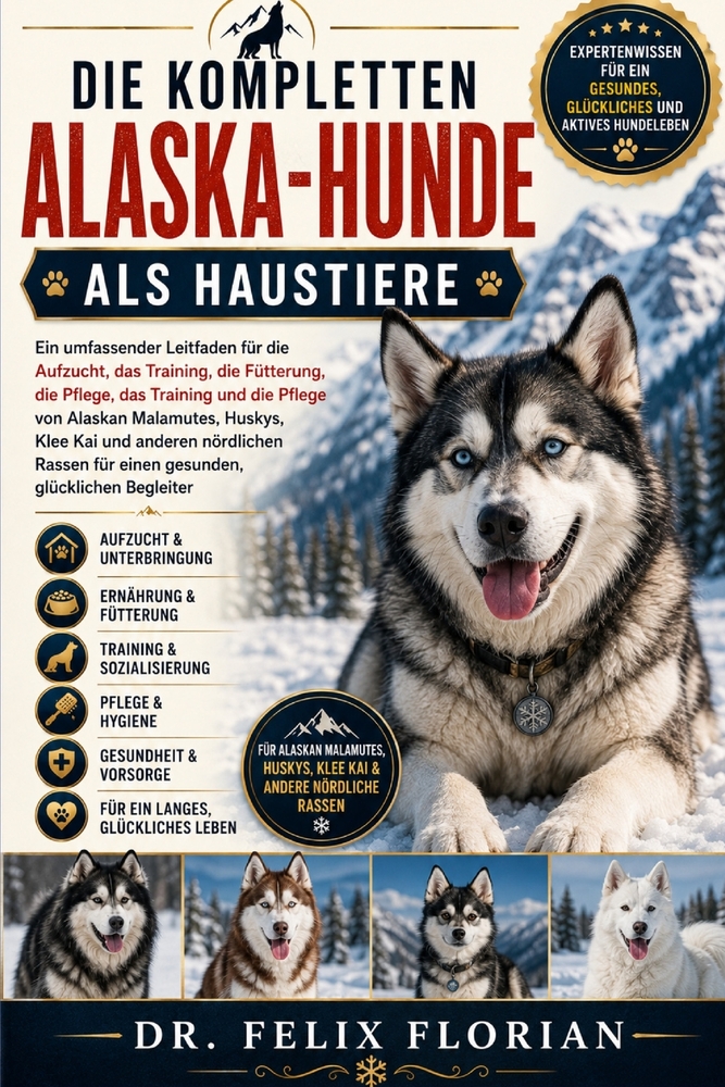 Die Kompletten Alaska-Hunde ALS Haustiere: Ein umfassender Leitfaden für die Aufzucht, das Training, die Fütterung, die Pflege, das Training und die P cover