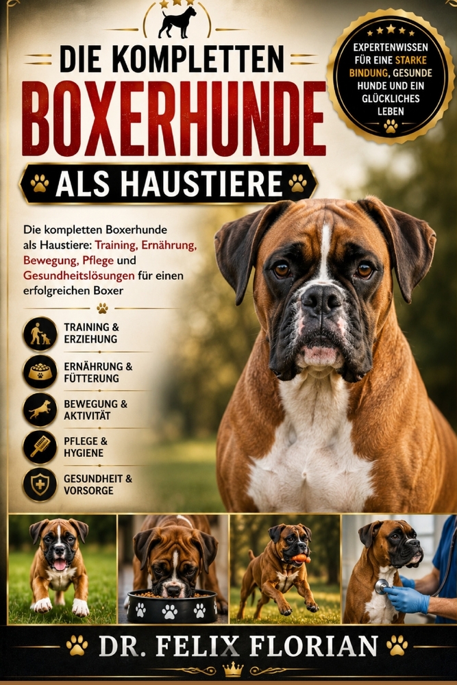 Die Kompletten Boxerhunde ALS Haustiere: Die kompletten Boxerhunde als Haustiere: Training, Ernährung, Bewegung, Pflege und Gesundheitslösungen für ei cover