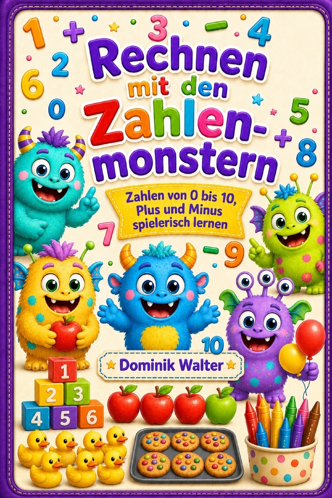 Rechnen mit den Zahlenmonstern: Zahlen von 0 bis 10, Plus und Minus spielerisch lernen cover