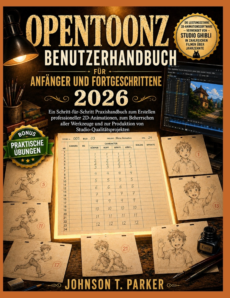 Opentoonz Benutzerhandbuch Für Anfänger Und Fortgeschrittene 2026: Ein Schritt-für-Schritt-Praxishandbuch zum Erstellen professioneller 2D-Animationen cover