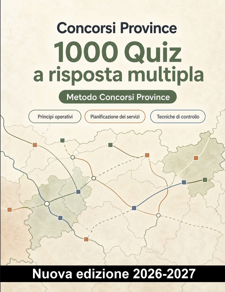 Concorsi Province: 1000 Quiz a risposta multipla: Preparazione completa su ordine pubblico, controllo del territorio, fermo, emergenze, rapporti di se cover