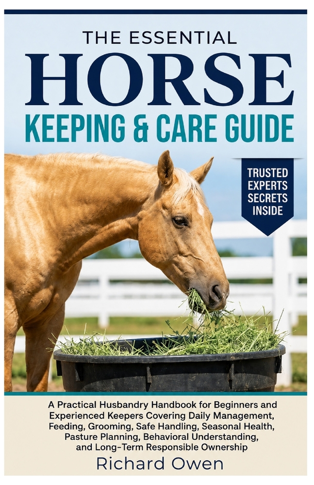 The Essential Horse Keeping & Care Guide: A Practical Husbandry Handbook for Beginners & Experienced Keepers Covering Daily Management, Feeding, Groom cover