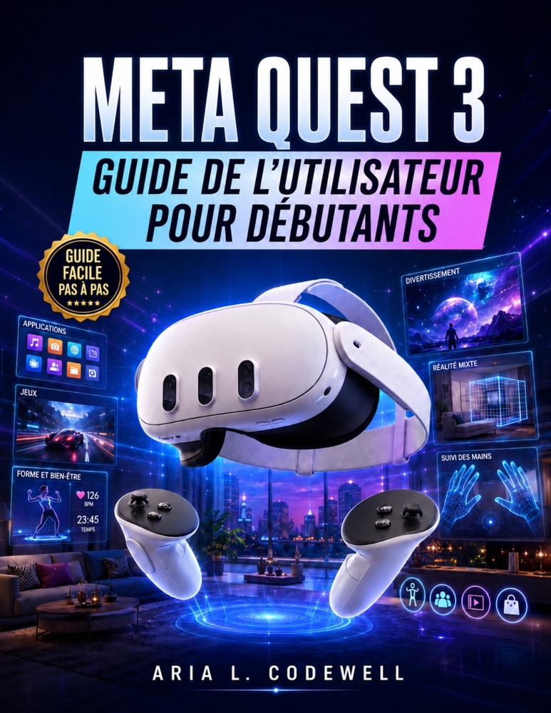 Meta Quest 3 Guide De L'utilisateur Pour Débutants: Instructions étape par étape pour l'installation, les manettes, la réalité mixte, les applications cover