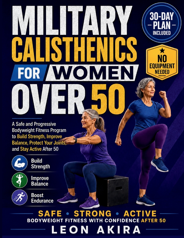 Military Calisthenics for Women Over 50: A Safe and Progressive Bodyweight Fitness Program to Build Strength, Improve Balance, Protect Your Joints, an cover