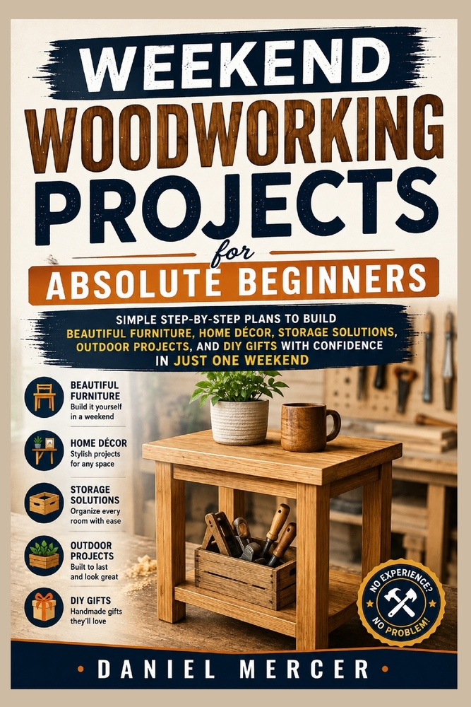 Weekend Woodworking Projects For Absolute Beginners: Simple Step-by-Step Plans to Build Beautiful Furniture, Home Décor, Storage Solutions, Outdoor Pr cover