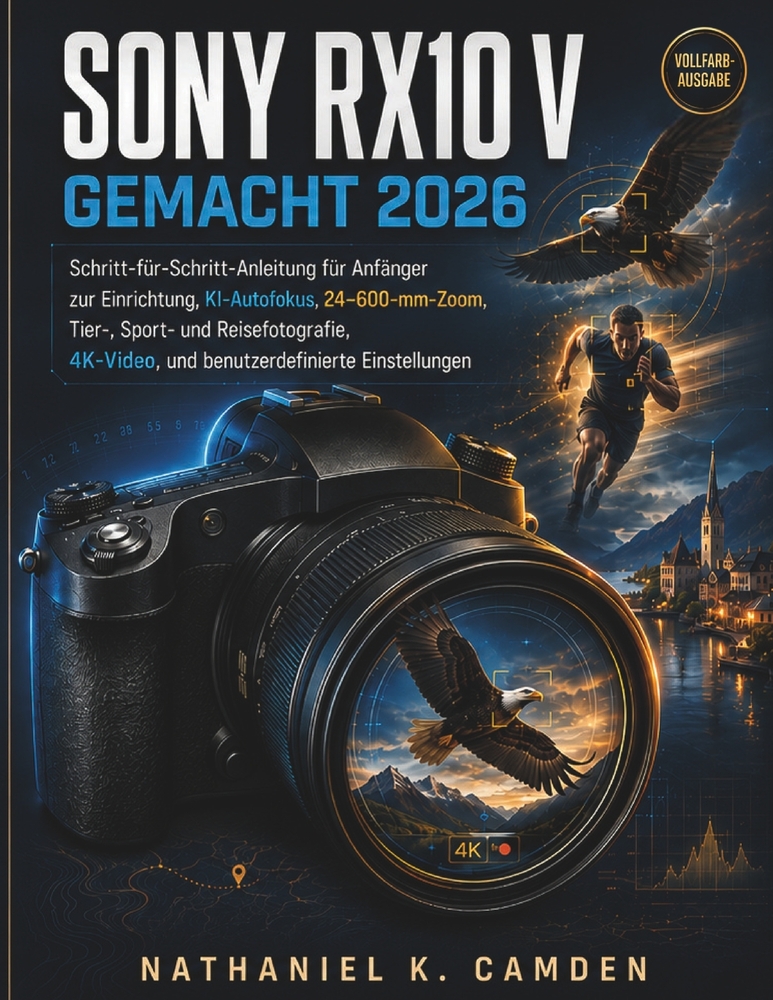 Sony Rx10 V Gemacht 2026: Schritt-für-Schritt-Anleitung für Anfänger zur Einrichtung, KI-Autofokus, 24-600-mm-Zoom, Tier-, Sport- und Reisefotografie, cover