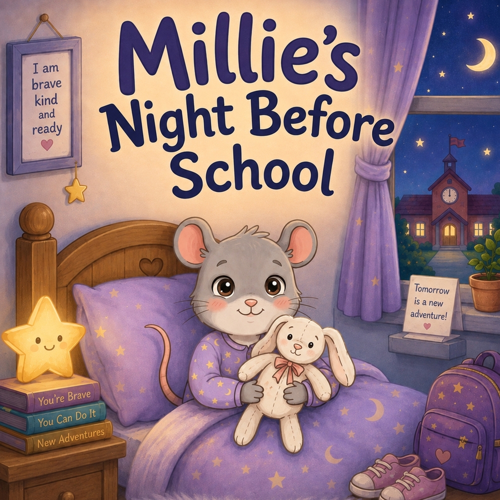 Millie's Night Before School: A Soothing Bedtime Story to Calm First Day of School Jitters, for Kids Ages 3-6 cover