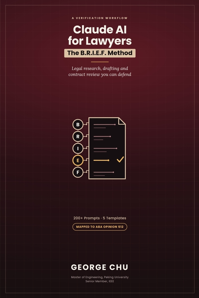 Claude AI for Lawyers: The B.R.I.E.F. Method and 200+ Prompts for Legal Research, Drafting, and Contract Review - Without Risking Client Confidences, cover