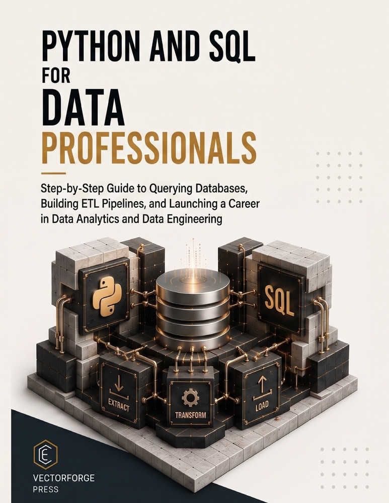Python and SQL for Data Professionals: Step-by-Step Guide to Querying Databases, Building ETL Pipelines, and Launching a Career in Data Analytics and cover