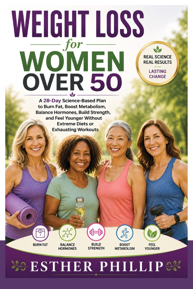 Weight Loss for Women Over 50: A 28-Day Science-Based Plan to Burn Fat, Boost Metabolism, Balance Hormones, Build Strength, and Feel Younger Without E cover