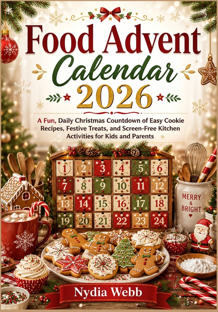 Food Advent Calendar 2026: A Fun, Daily Christmas Countdown of Easy Cookie Recipes, Festive Treats, and Screen-Free Kitchen Activities for Kids and Pa cover