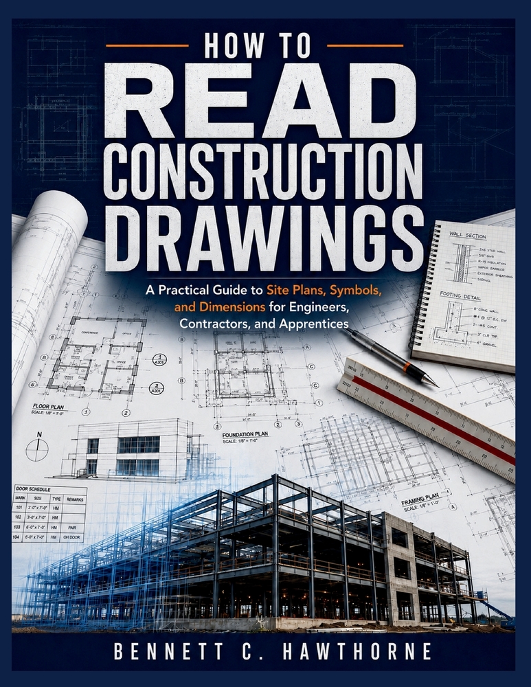 How to Read Construction Drawings: A Practical Guide to Site Plans, Symbols, and Dimensions for Engineers, Contractors, and Apprentices cover