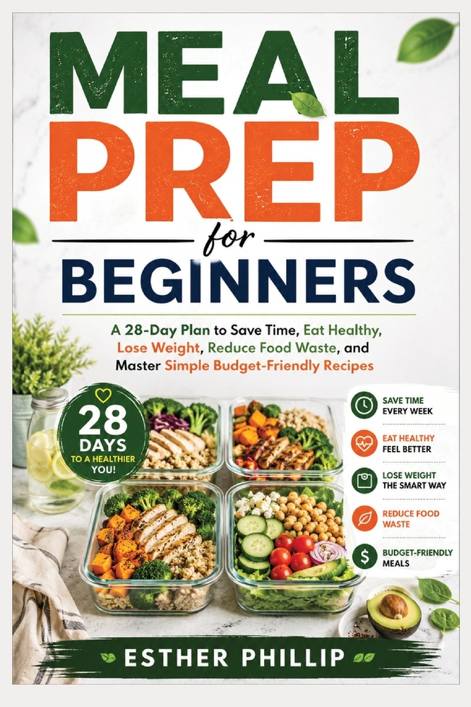 Meal Prep for Beginners: A 28-Day Plan to Save Time, Eat Healthy, Lose Weight, Reduce Food Waste, and Master Simple Budget-Friendly Recipes cover
