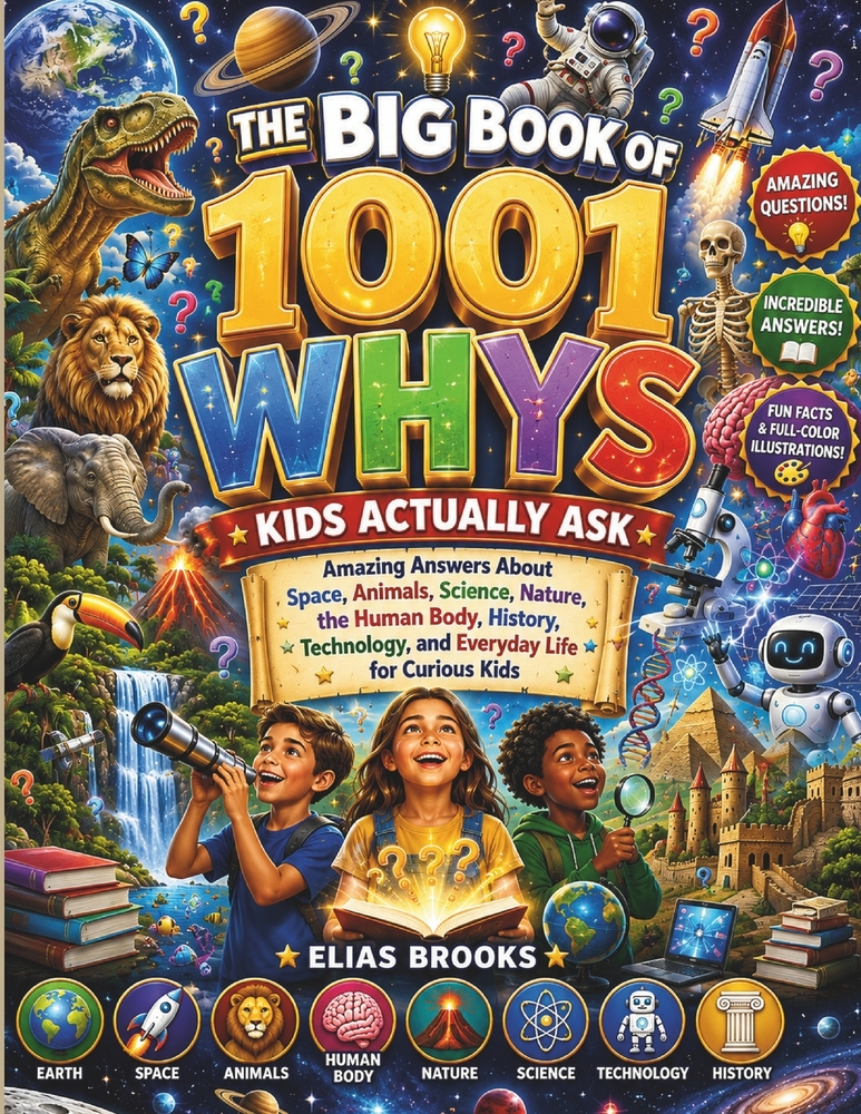 The Big Book of 1001 Whys Kids Actually Ask: Amazing Answers About Space, Animals, Science, Nature, the Human Body, History, Technology, and Everyday cover