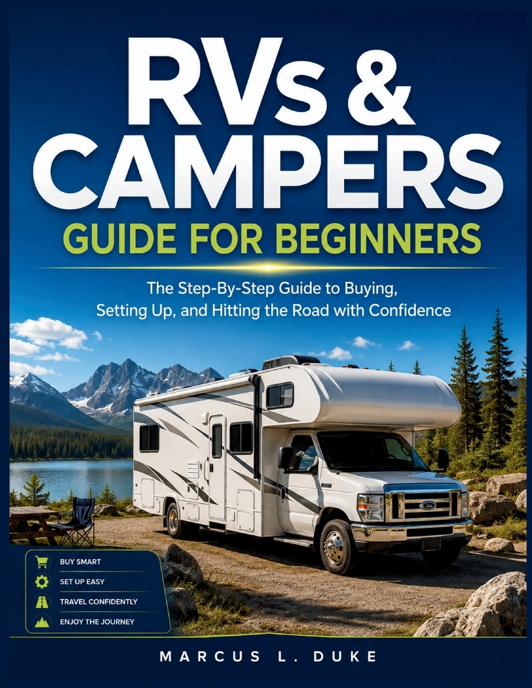 RVs & Campers Guide For Beginners: The Step-By-Step Guide to Buying, Setting Up, and Hitting the Road with Confidence cover
