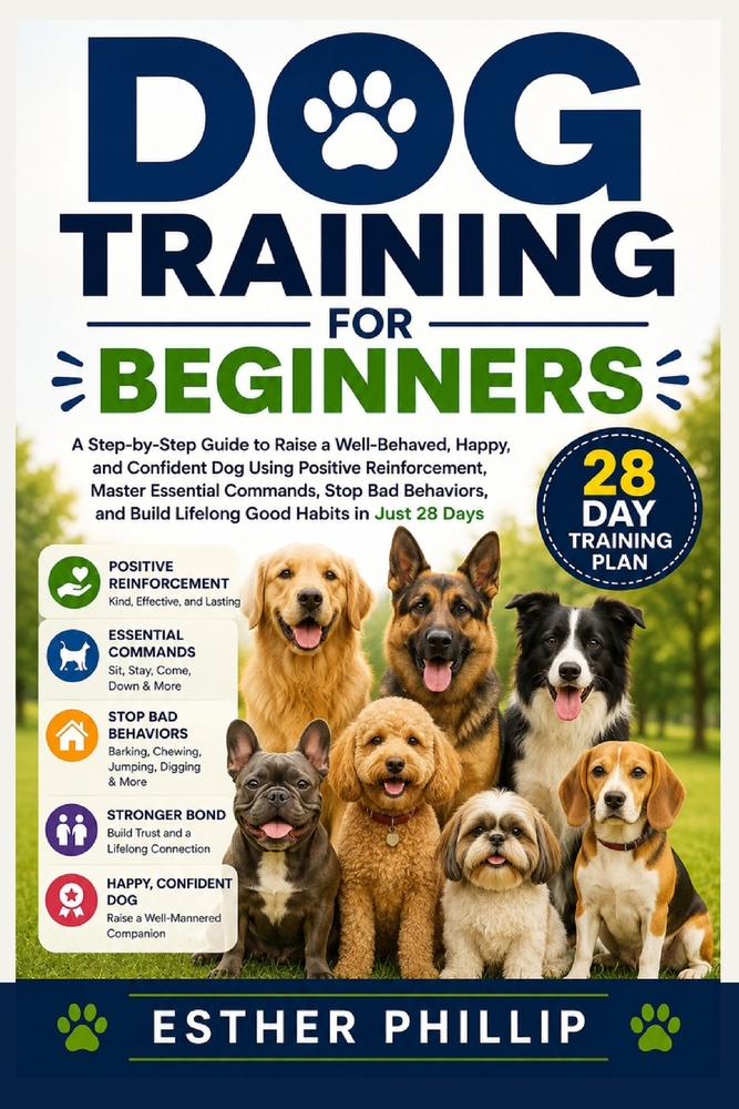 Dog Training for Beginners: A Step-by-Step Guide to Raise a Well-Behaved, Happy, and Confident Dog Using Positive Reinforcement, Master Essential Comm cover