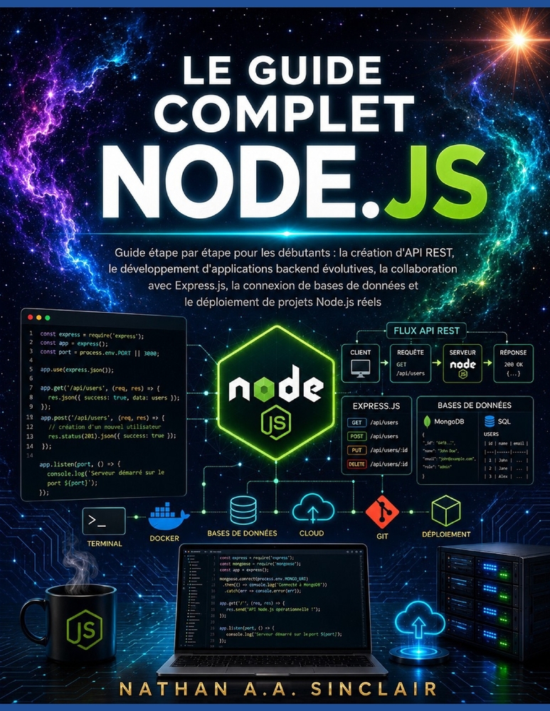 Le Guide complet Node.js: Guide étape par étape pour les débutants: la création d'API REST, le développement d'applications backend évolutives, la col cover