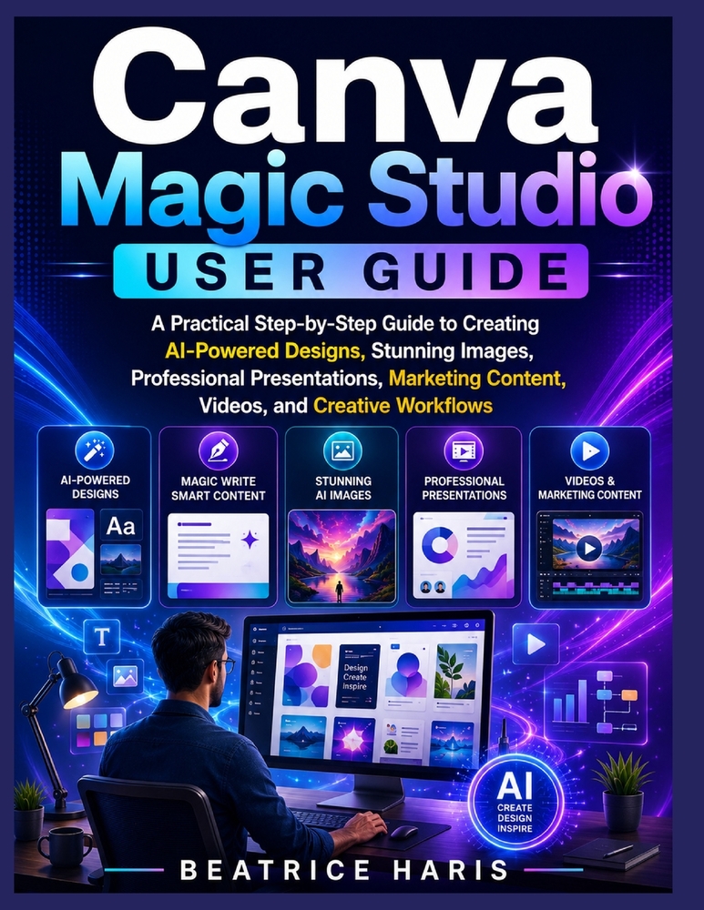 Canva Magic Studio User Guide: A Practical Step-by-Step Guide to Creating AI-Powered Designs, Stunning Images, Professional Presentations, Marketing C cover