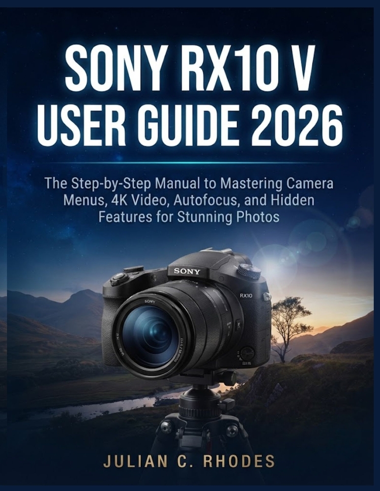 Sony Rx10 V User Guide 2026: The Step-by-Step Manual to Mastering Camera Menus, 4K Video, Autofocus, and Hidden Features for Stunning Photos cover