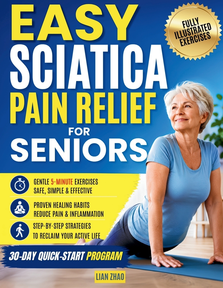 Easy Sciatica Pain Relief for Seniors: Gentle 5-Minute Exercises, Proven Healing Habits, and Step-by-Step Strategies to Conquer Sciatic Pain Naturally cover