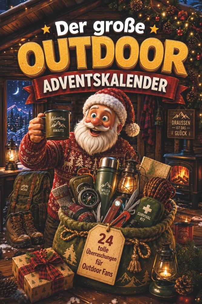 Der große Outdoor-Adventskalender: 24 Türchen für alle, die draußen zu Hause sind: Outdoor- und Survival-Wissen & Rätsel cover