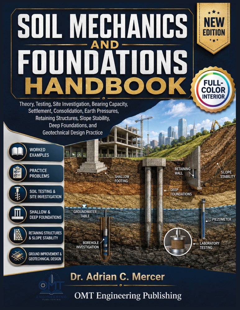 Soil Mechanics and Foundations Handbook: Theory, Testing, Site Investigation, Bearing Capacity, Settlement, and Practical Foundation Design cover