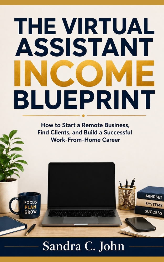 The Virtual Assistant Income Blueprint: How to Start a Remote Business, Find Clients, and Build a Successful Work-From-Home Career cover