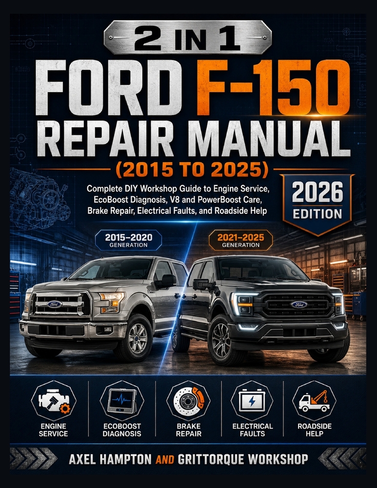 2 in 1 Ford F-150 Repair Manual (2015 to 2025): Complete DIY Workshop Guide to Engine Service, EcoBoost Diagnosis, V8 and PowerBoost Care, Brake Repai cover