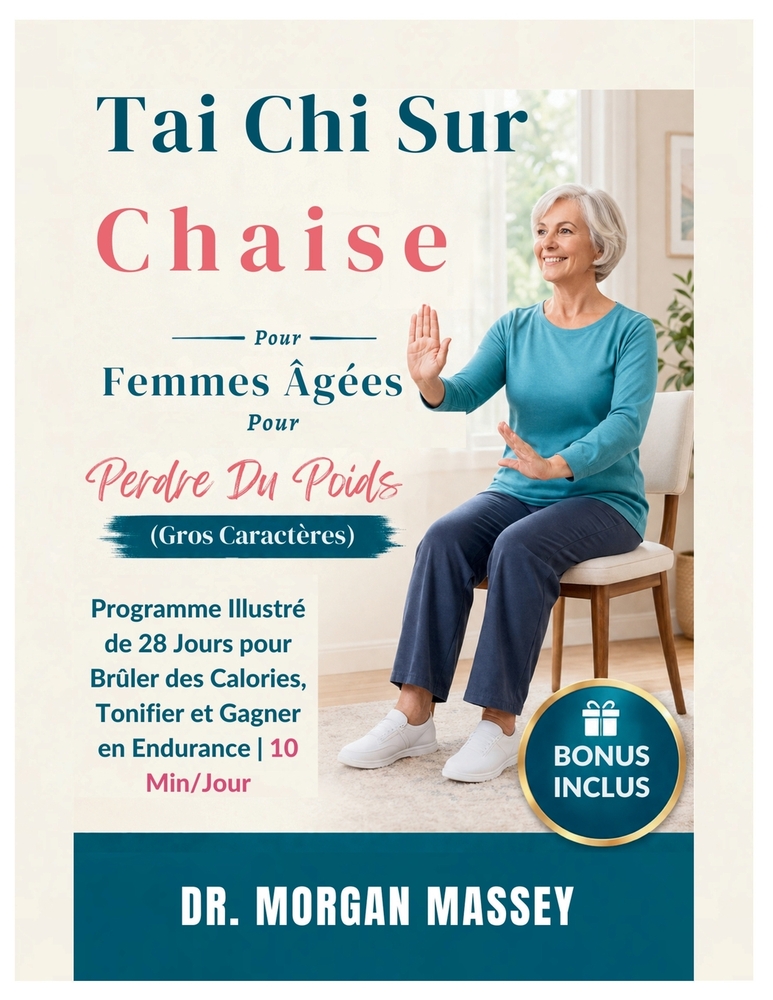 Tai Chi Sur Chaise Pour Femmes Âgées Pour Perdre Du Poids (Gros Caractères): Programme Illustré de 28 Jours pour Brûler des Calories, Tonifier et Gagn cover