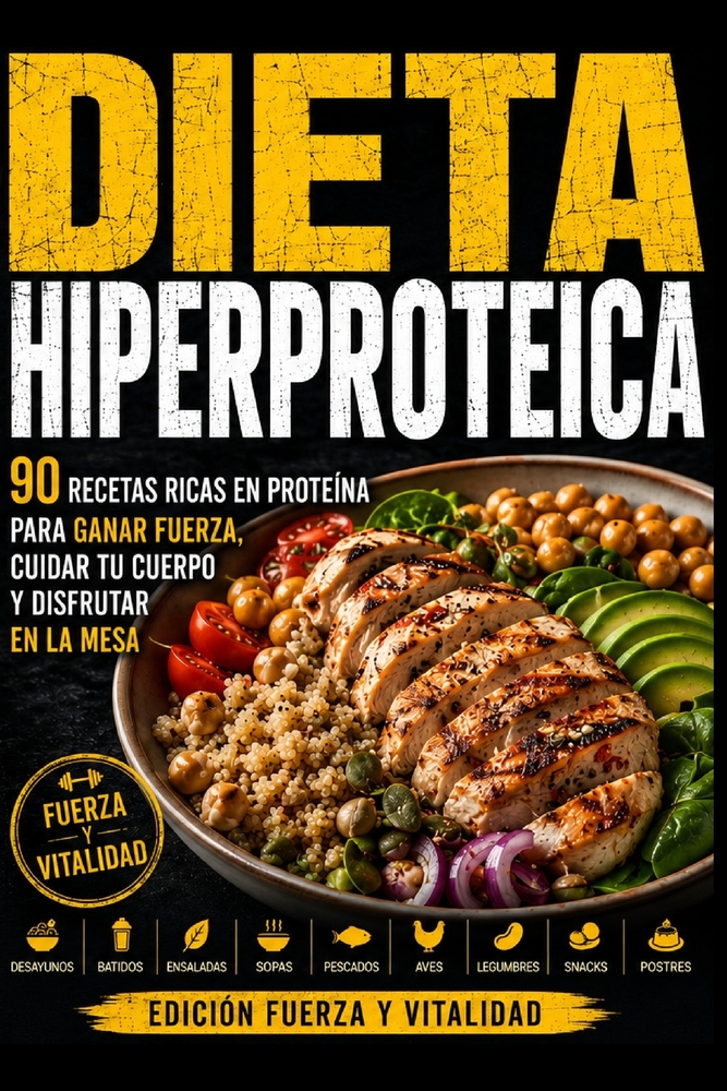 Dieta Hiperprotéica: 90 recetas ricas en proteína para ganar fuerza, cuidar tu cuerpo y disfrutar en la mesa cover
