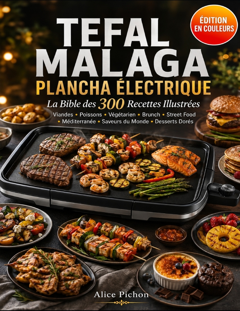 Tefal Malaga Plancha Électrique - La Bible des 300 Recettes Illustrées: Viandes, Poissons, Végétarien, Brunch, Street Food, Méditerranée, Saveurs du M cover