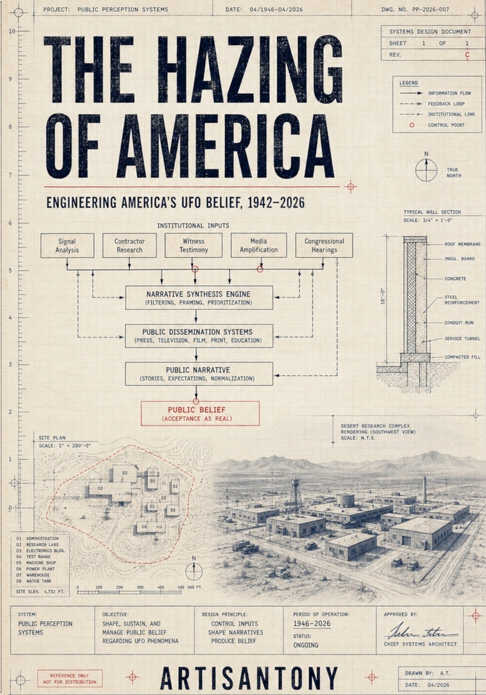 The Hazing of America: Engineering America's UFO Belief, 1942-2026 cover