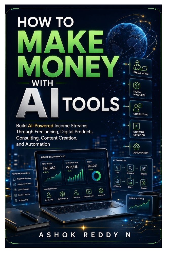 How to Make Money with AI Tools: Build AI-Powered Income Streams Through Freelancing, Digital Products, Consulting, Content Creation, and Automation cover