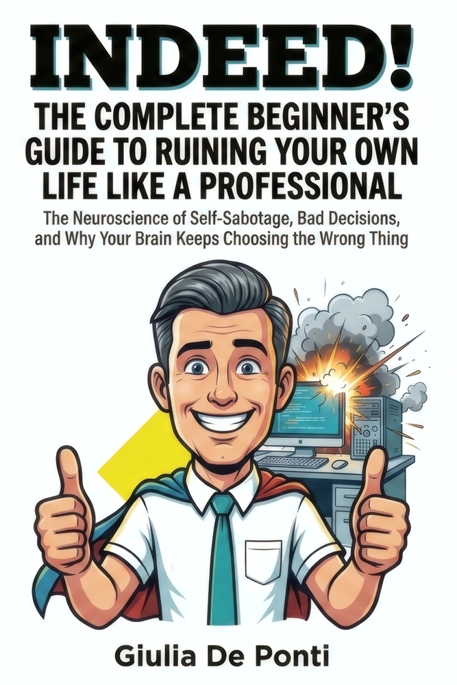 Indeed! the Complete Beginner's Guide to Ruining Your Own Life Like a Professional: The Neuroscience of Self-Sabotage, Bad Decisions, and Why Your Bra cover