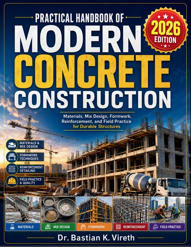 Practical Handbook of Modern Concrete Construction: Materials, Mix Design, Formwork, Reinforcement, and Field Practice for Durable Structures cover