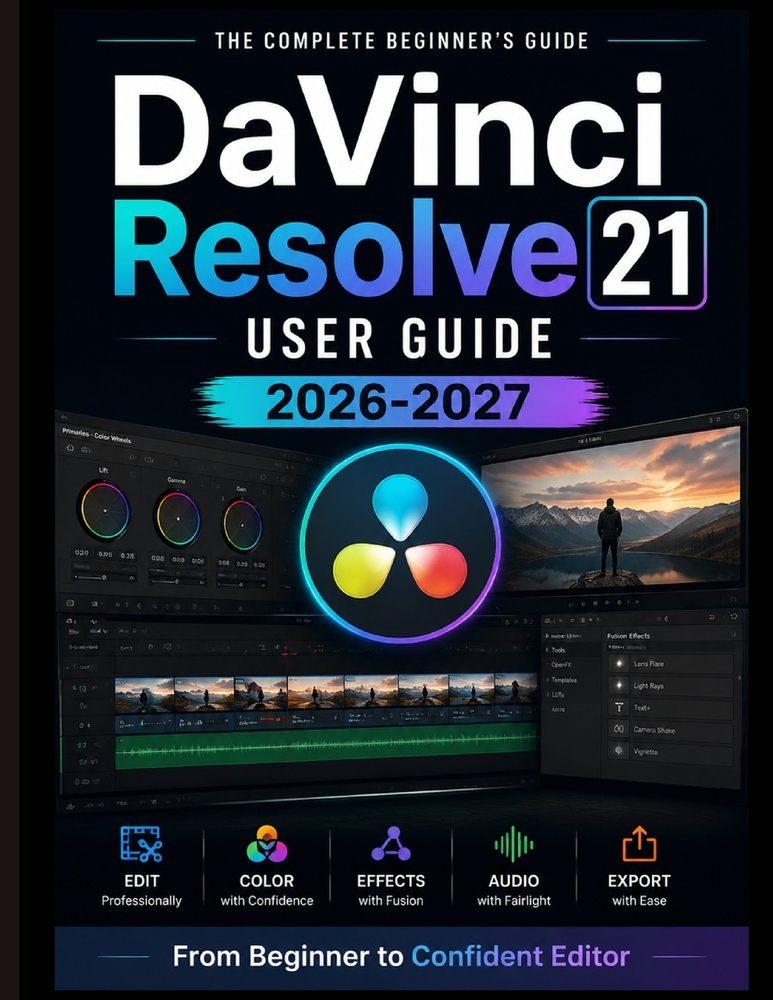 DaVinci Resolve 21 USER GUIDE 2026-2027: From Beginner to Confident Editor cover