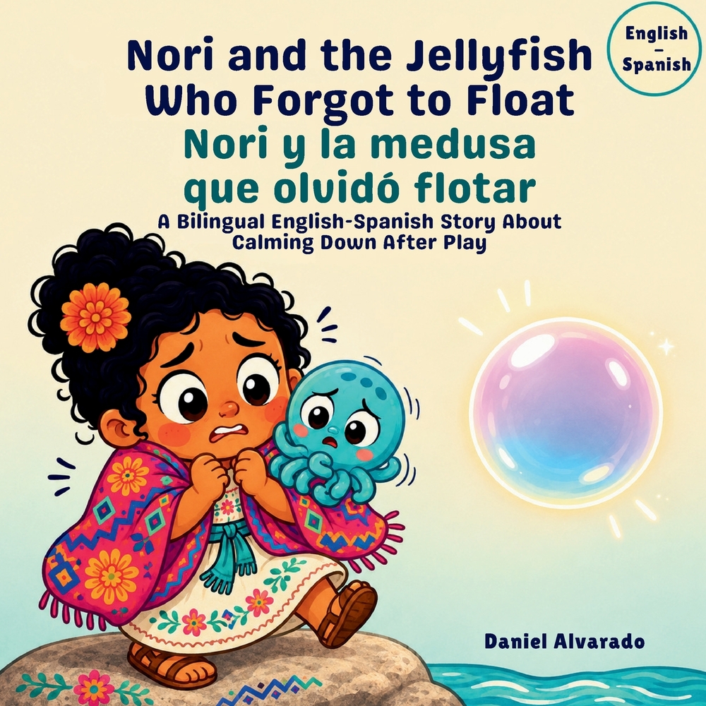 Nori and the Jellyfish Who Forgot to Float - Nori y la medusa que olvidó flotar: A Bilingual English-Spanish Story About Calming Down After Play cover