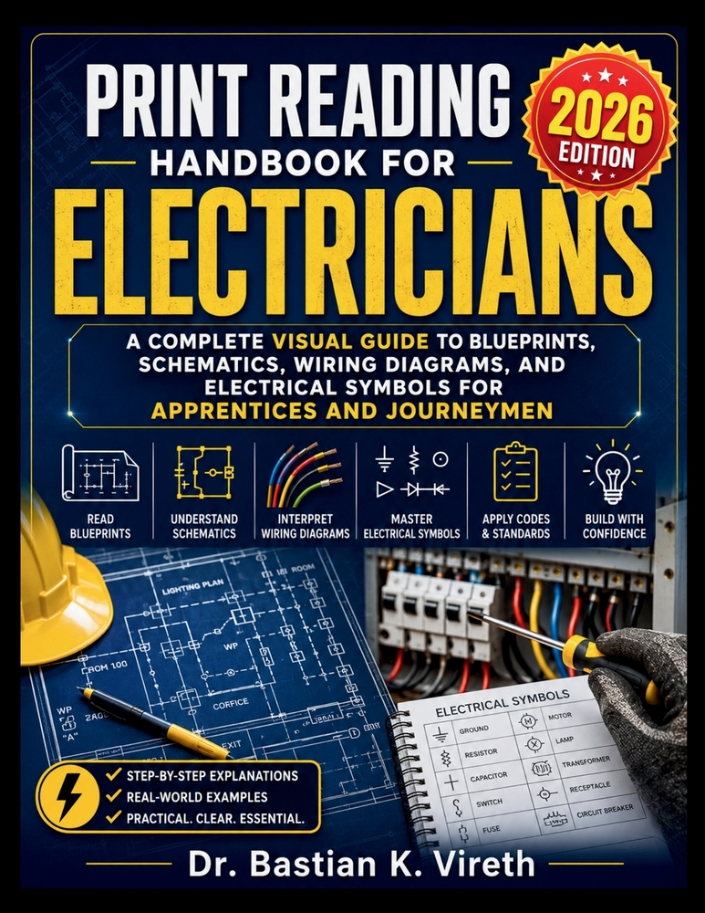Print Reading Handbook for Electricians 2026: A Complete Visual Guide to Blueprints, Schematics, Wiring Diagrams, and Electrical Symbols for Apprentic cover