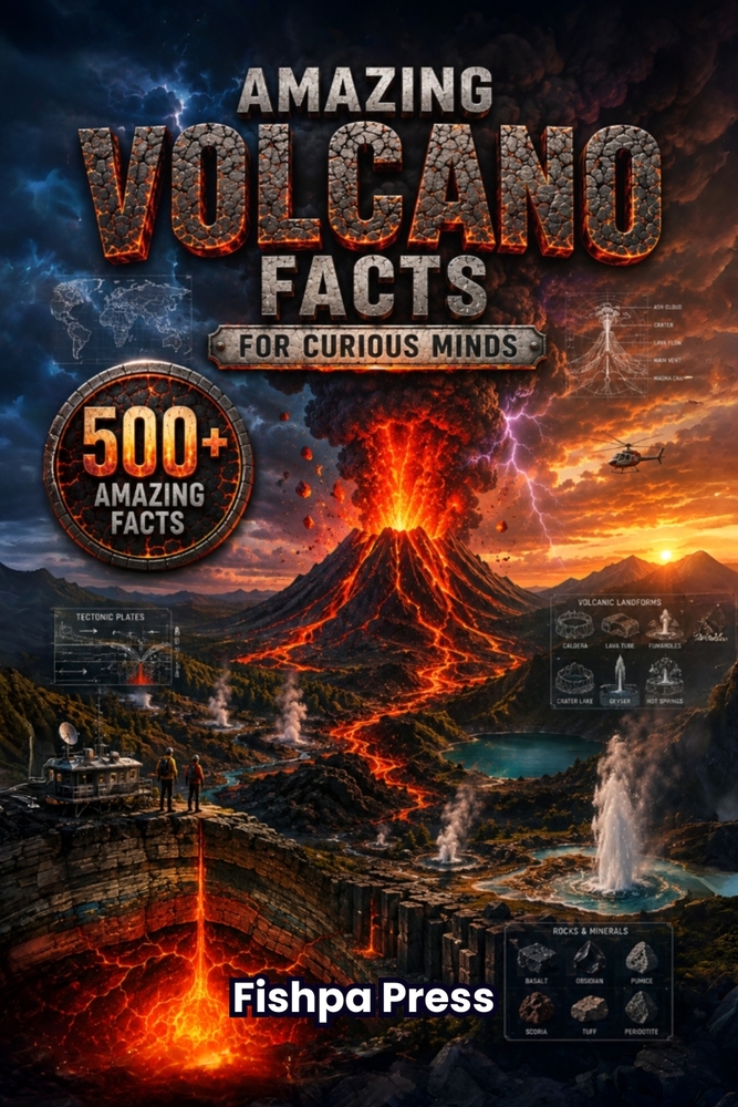 Amazing Volcano Facts for Curious Minds: 500 Incredible Facts About Volcanoes, Lava, Eruptions, Earth's Hidden Forces, Supervolcanoes, Famous Volcanoe cover